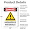 Signmission Hazardous Materials Danger Sign, Plastic, 10in W x 14in L, 2PK OS-2PACK-DS-P-1014-V-1315 - alternate 3